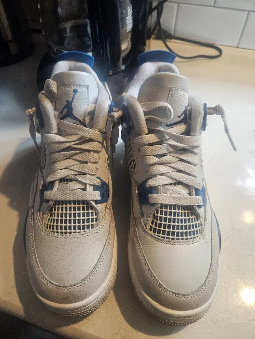 Nike Kids Air Jordan 4 Retro Low - White/Blue - 5Y